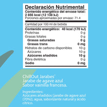 Cargar imagen en el visor de la galería, Vainilla Francesa: Jarabe 1 litro Chill Out endulzado con agave azul
