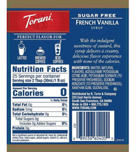 Cargar imagen en el visor de la galería, Torani Vanilla francesa Sin Azúcar - Chai ClubtornaiToraniChai Club
